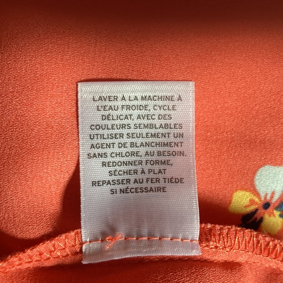 HALOGEN Long Balloon Sleeve Blouse Dreamsicle Orange Floral Womens Small - Picture 15 of 16